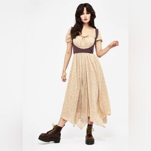 Tabitha Floral Chiffon Midaxi Dress Sz 8 – Whimsical Print, Flowing Hem